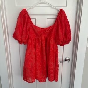 Floral puff sleeve dress NWT